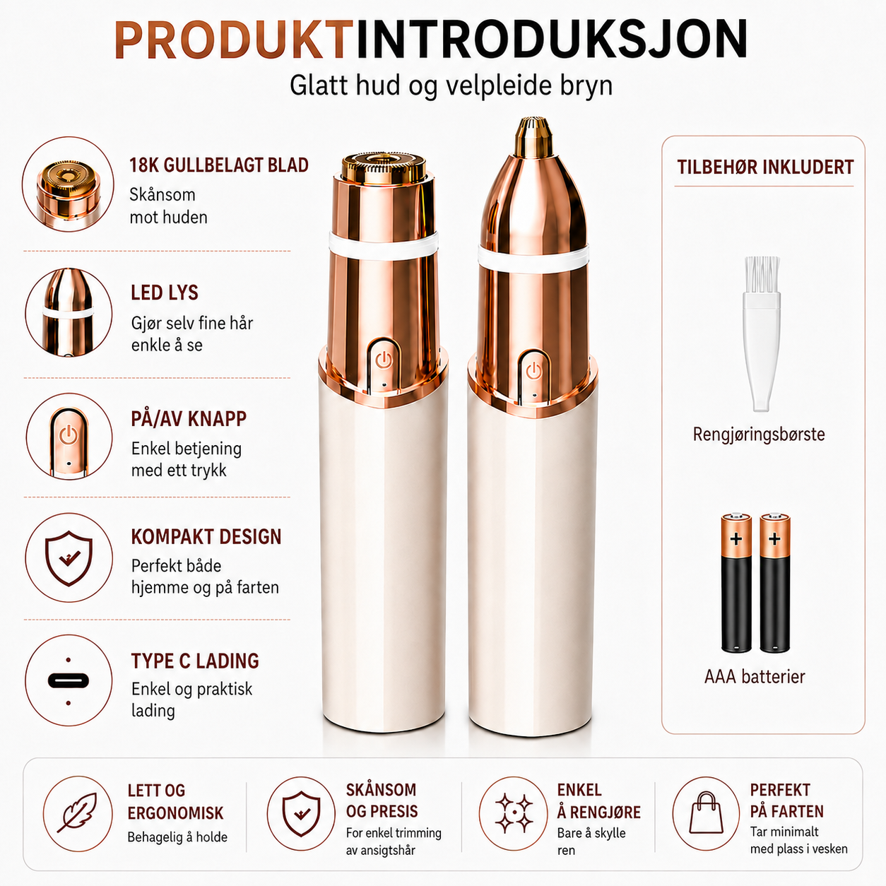 Eyebrow Trimmer – 2-in-1