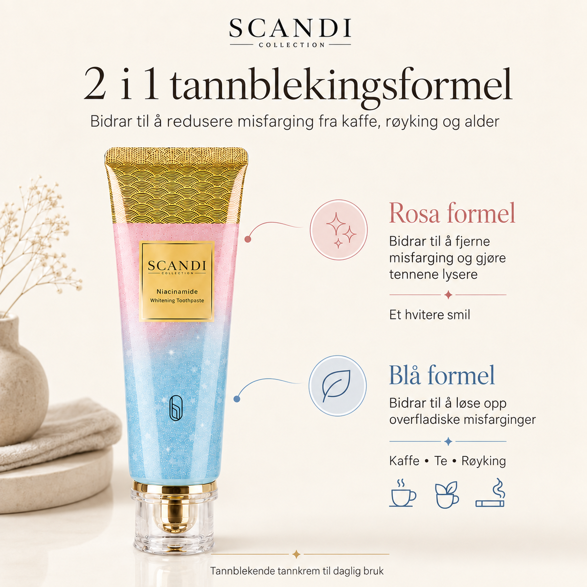 Whitening tannkrem – Reduser misfarging